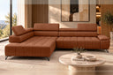 Ecksofa Volo in Chenille Terrakotta, Ottomane links – Ansicht 3