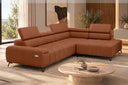 Ecksofa Volo in Chenille Terrakotta, Ottomane rechts – Ansicht 4