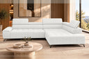 Ecksofa Volo in Chenille Weiß, Ottomane rechts – Ansicht 3