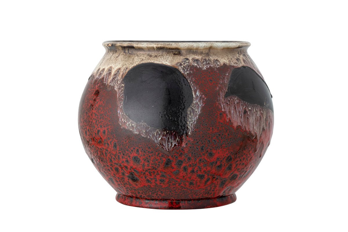 Pot de fleurs Émeraude – grès émaillé rouge