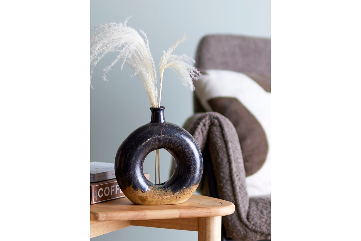 Vaas "Brown Circle" - bruine keramische vaas