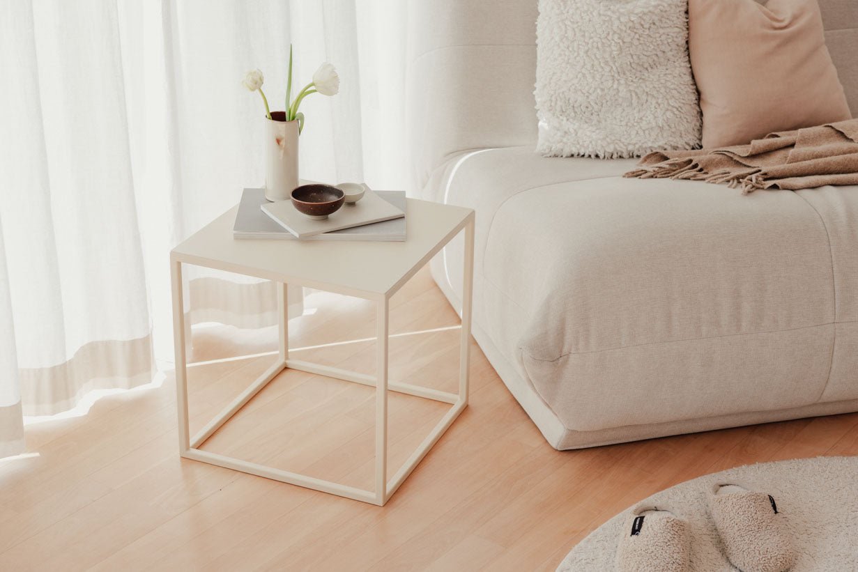 Salontafel/Bijzettafel Soli X – Minimalistisch ontwerp van staalplaat en Metaal