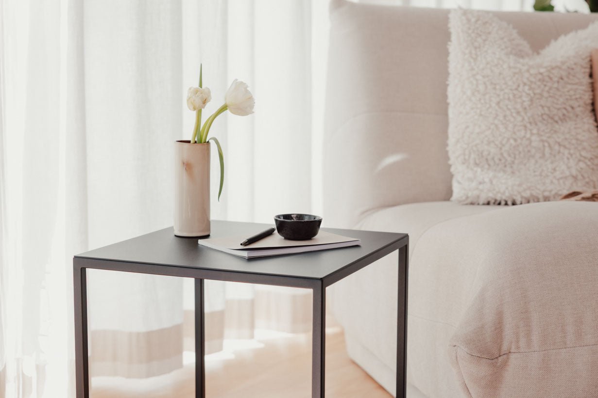 Salontafel/Bijzettafel Soli X – Minimalistisch ontwerp van staalplaat en Metaal