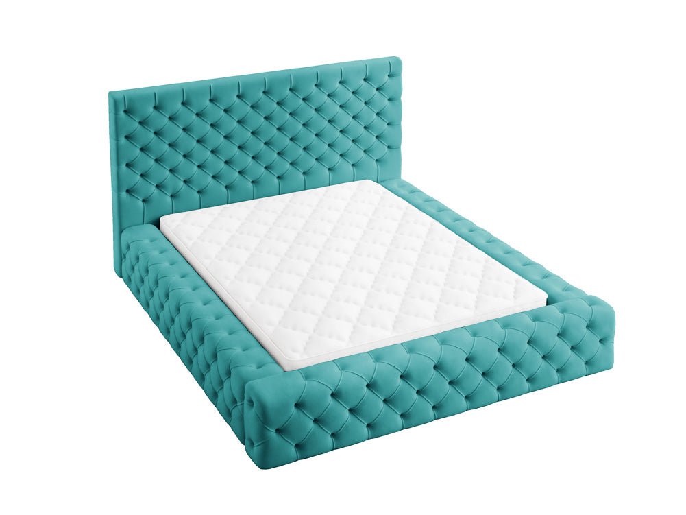 Designer gestoffeerd bed Lana Fluweel met opbergruimte