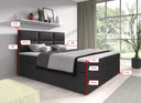 Boxspringbed Carito Bouclé met USB en opbergruimte
