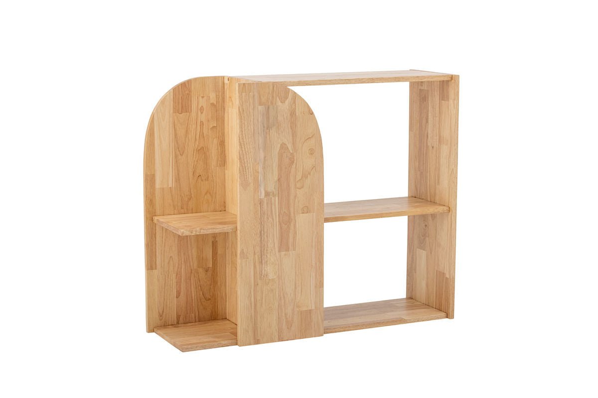 Boekenkast Emit – Natuurlijk rubberhout in grafisch design