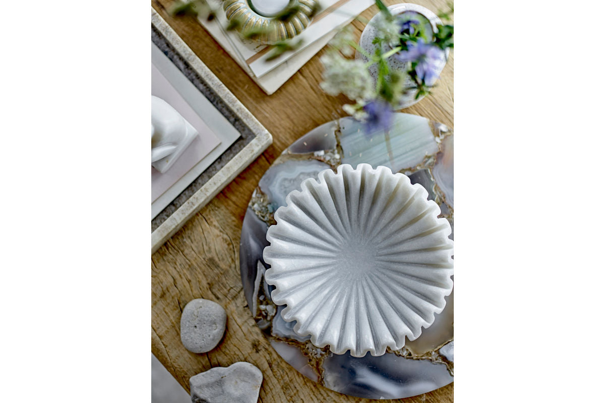 Schaal Anira – met de hand gesneden witte marmer