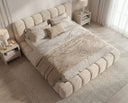 Designer Polsterbett Como in Cord mit Stauraum – Beige