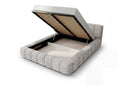 Designer Polsterbett Como in Cord mit Stauraum – Hellgrau