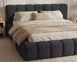 Designer Polsterbett Como in Cord mit Stauraum – Anthrazit