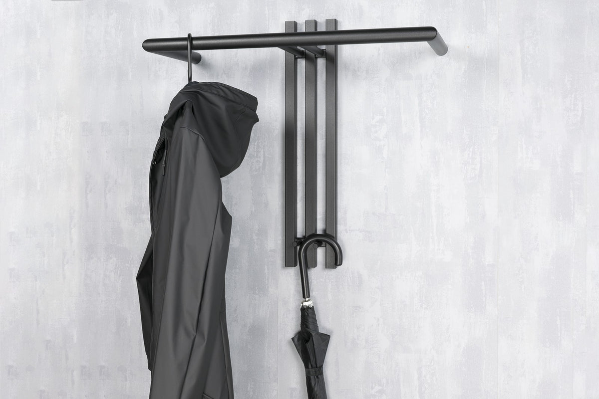 Designer Wandgarderobe Tarvi - Schwarz