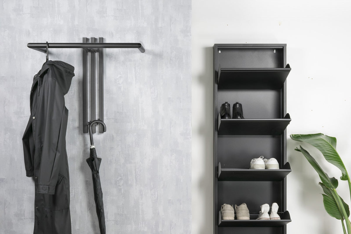 Designer Wandgarderobe Tarvi - Schwarz