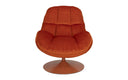 Designer Drehsessel Nando in Samt in Orange – Frontansicht