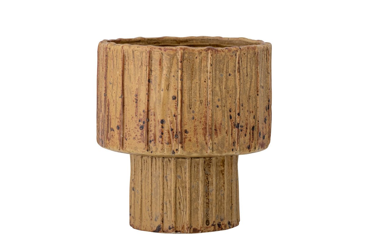 Pot de fleurs Orvieto – structure 3D en couleur naturelle chaude