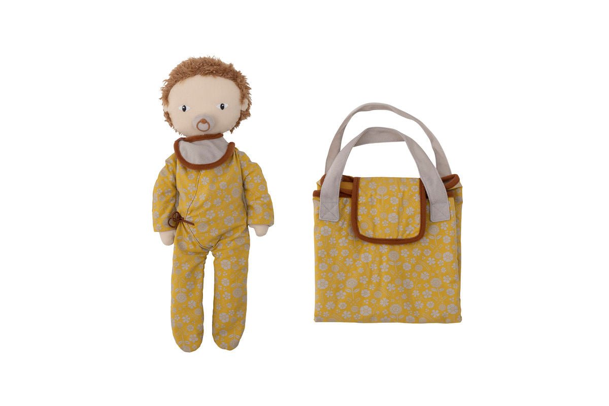 Puppe Alin - Spielset mit Wickelzubehör & Kuschelpuppe im Blumenoutfit