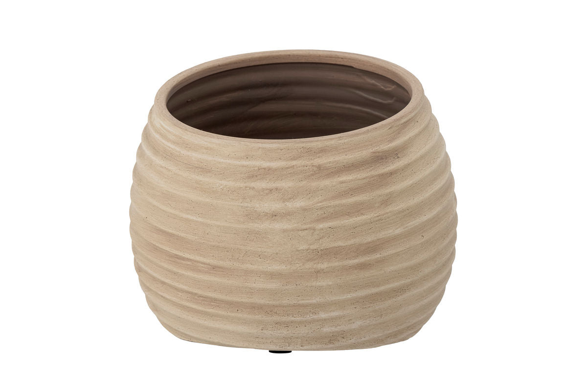 Bloempot Stripsi – lichtbruin terracotta