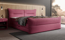 Boxspringbett Elea Leinen-Optik in Bordeaux (Beverly 14) – Milieu seitlich
