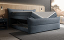 Boxspringbett Elea Leinen-Optik in Anthrazit (Beverly 25) – Stauraum geöffnet