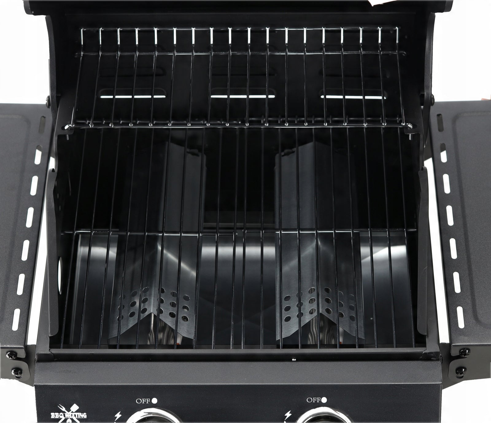 Gasgrill BarbecuePro – 2-Brenner Grillwagen mit Thermometer & klappbaren Seitentischen