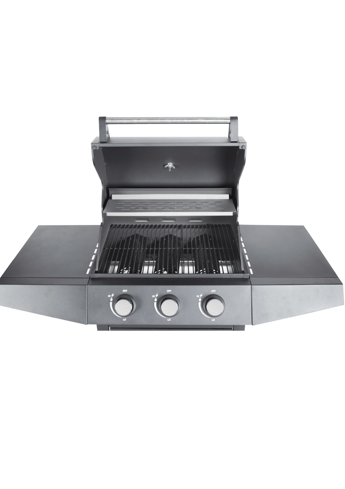 Gasgrill BarbecuePro XL – 3-Brenner Grillwagen mit Warmhalterost