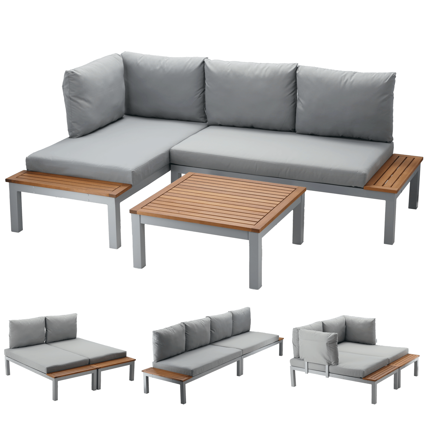 Tuin Loungeset ModuFlex – modulair aluminium lounge-set