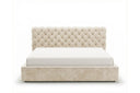 Designer Polsterbett Enzo in Samt mit Stauraum – Beige