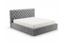 Designer Polsterbett Enzo in Samt mit Stauraum – Grau