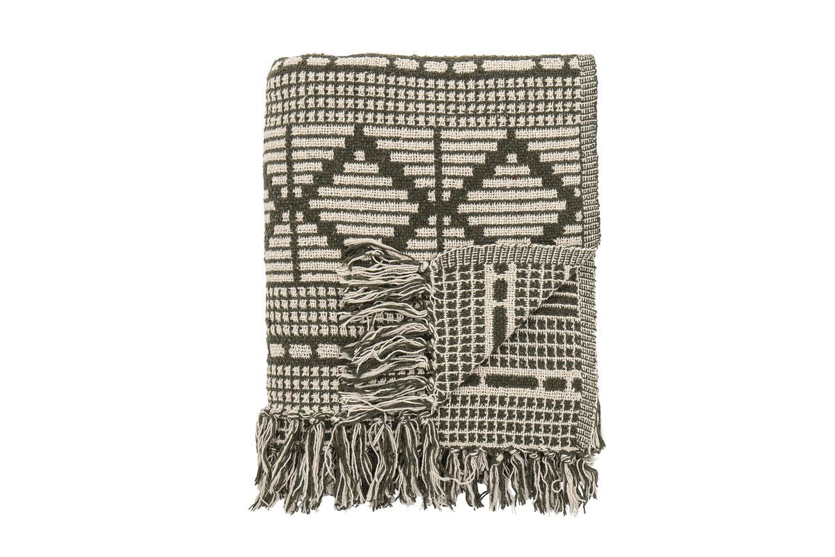 Plaid Alva – Vert, en coton recyclé