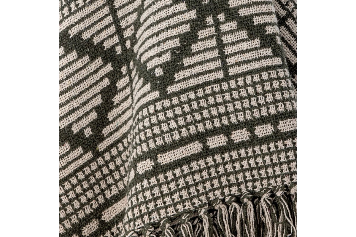 Plaid Alva – Vert, en coton recyclé