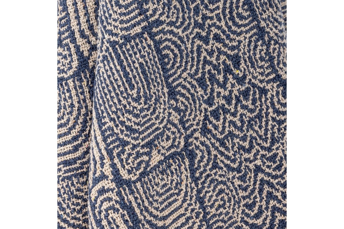 Plaid Hena - Bleu, en coton recyclé