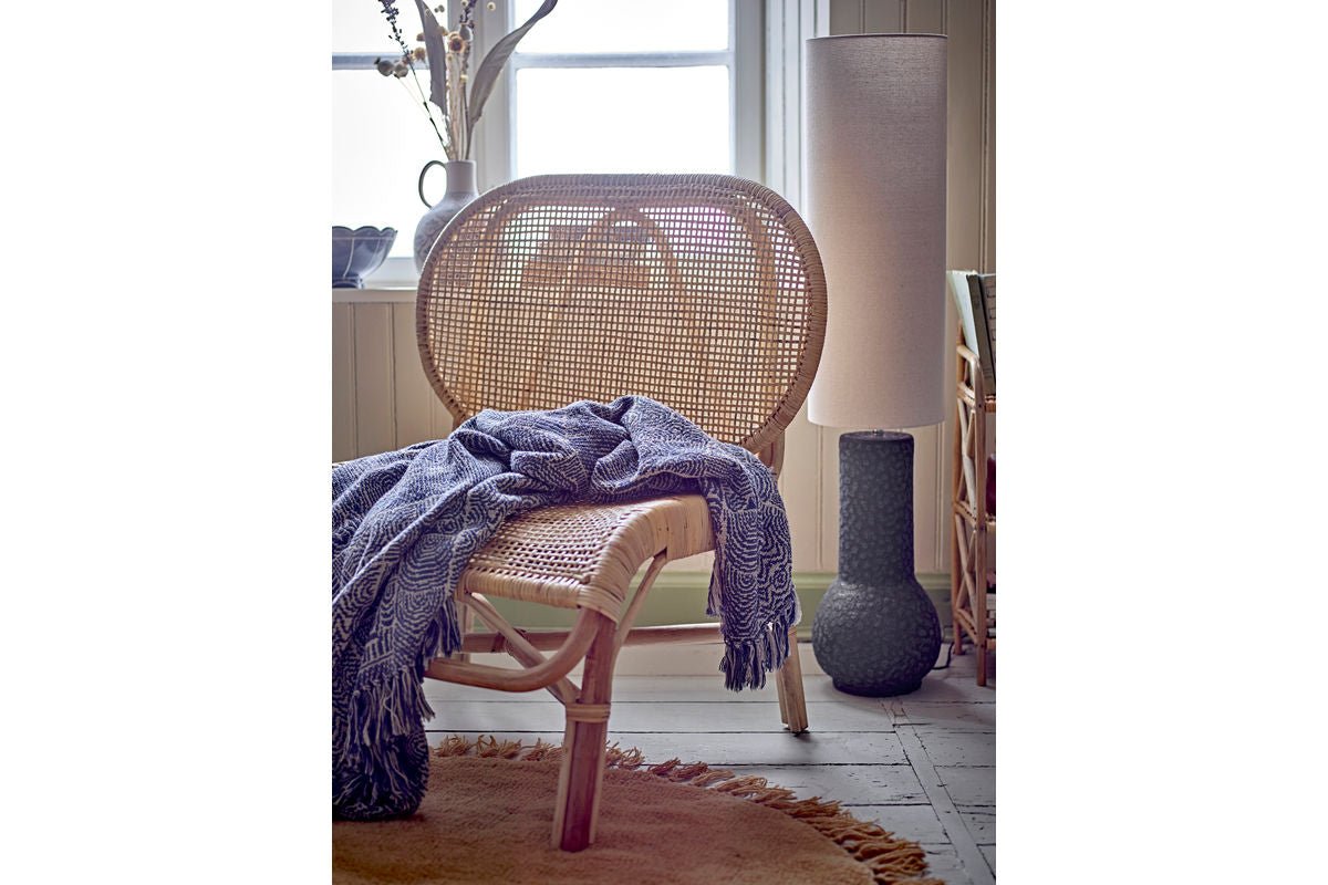 Plaid Hena - Bleu, en coton recyclé