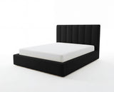 Designer Polsterbett Fano in Samt mit Stauraum – Schwarz
