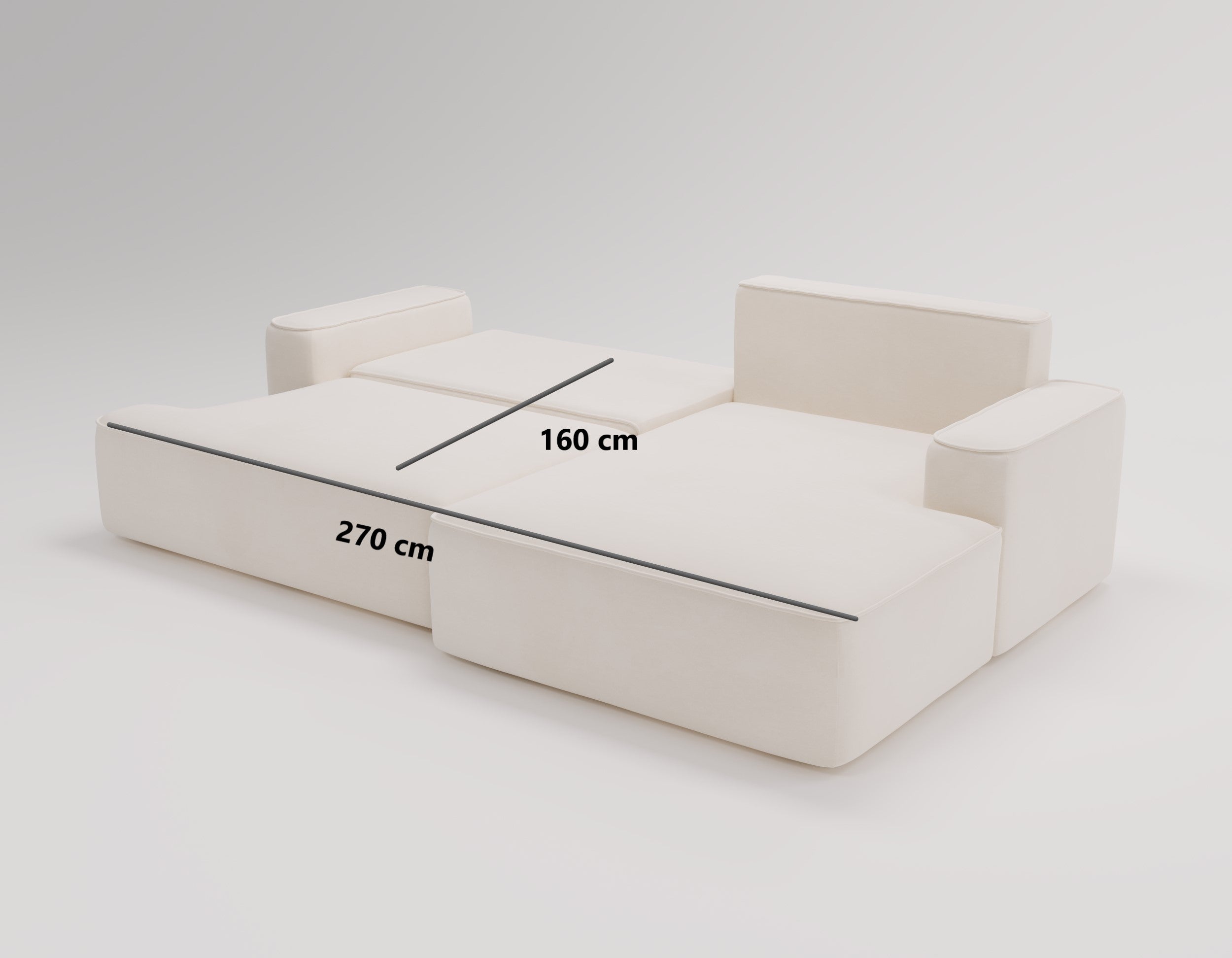 Canapé design Fresh en Velours avec fonction couchage et espace de rangement