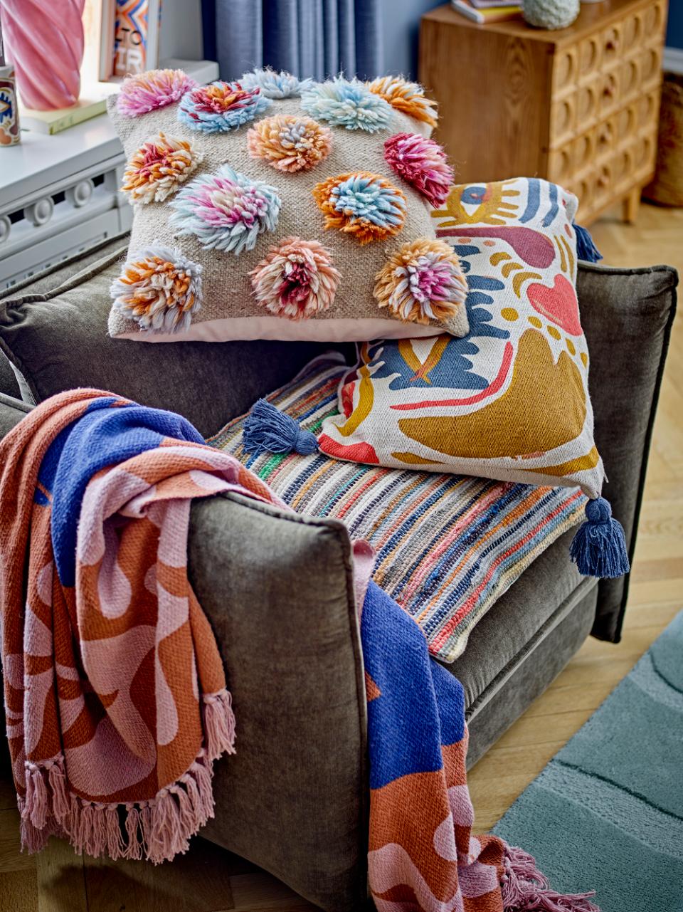 Plaid Sia - Coloré, en coton recyclé