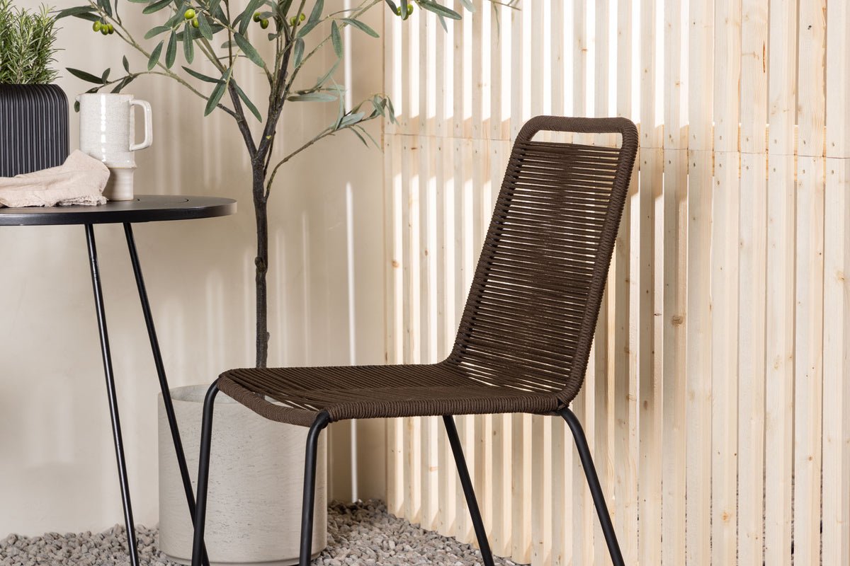 Tuin caféset Aven – 3-delige tuinmeubelset in Bruin/Zwart