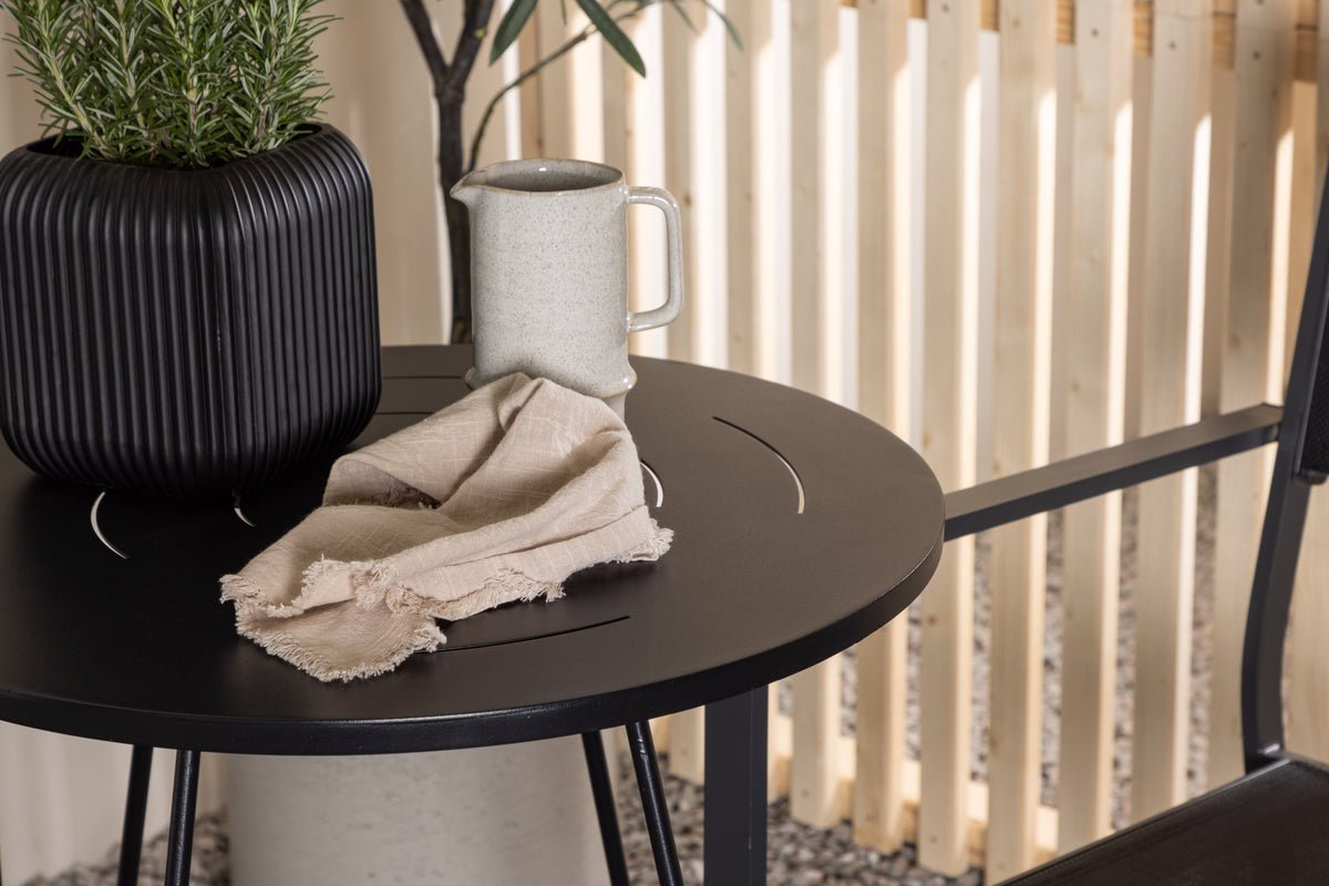 Tuin caféset Marvin – 3-delige tuinmeubelset in de kleur Zwart