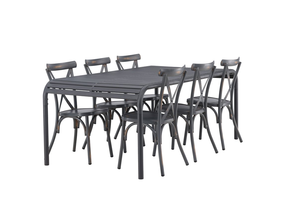 Tuin Eetgroep Canggu – 7-delige Tuinmeubelset van Aluminium