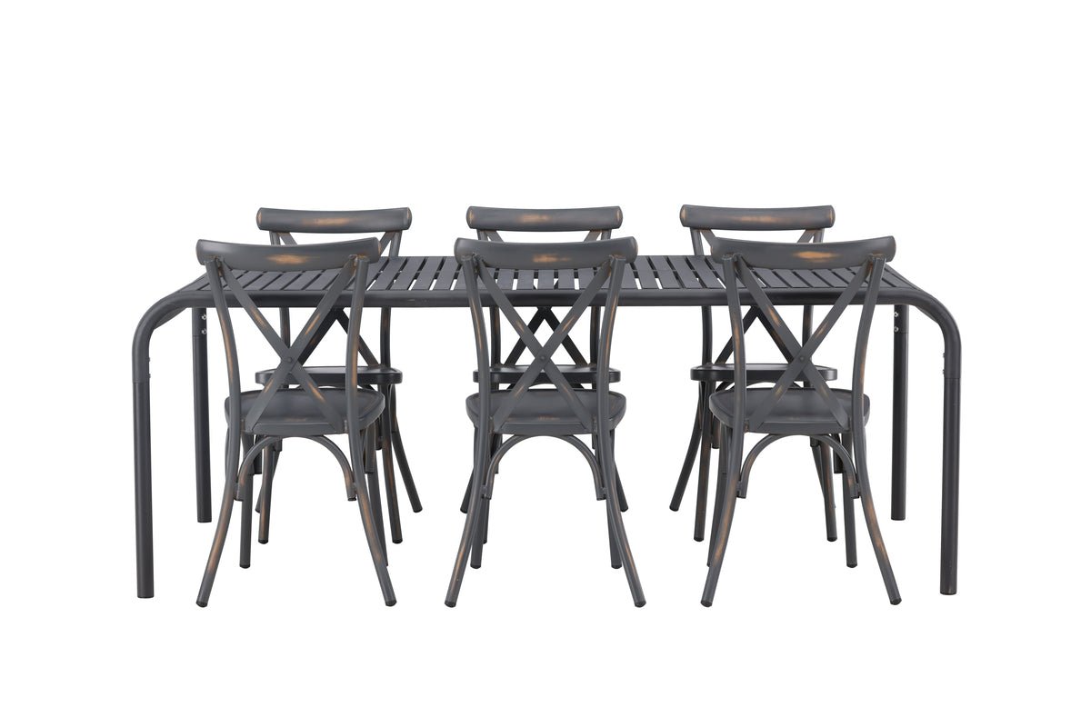 Tuin Eetgroep Canggu – 7-delige Tuinmeubelset van Aluminium