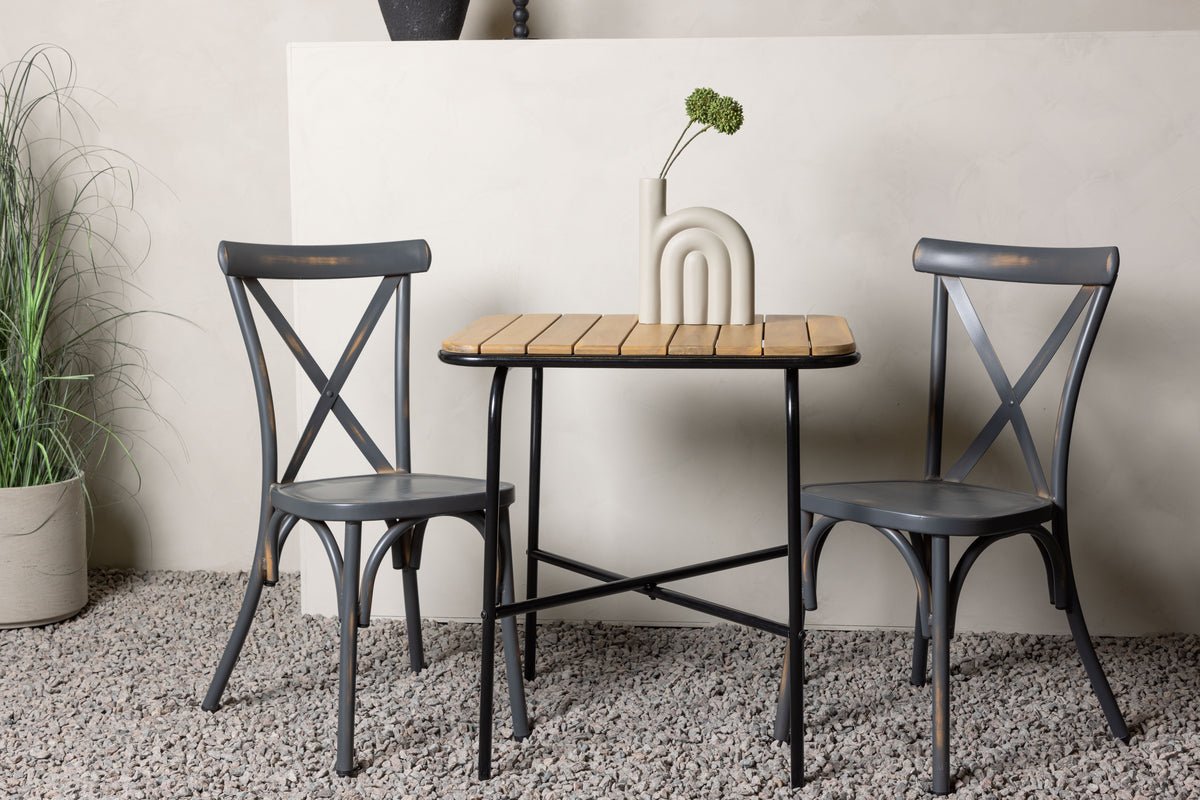 Ensemble de mobilier de jardin Uber – ensemble de jardin 3 pièces avec chaises en aluminium