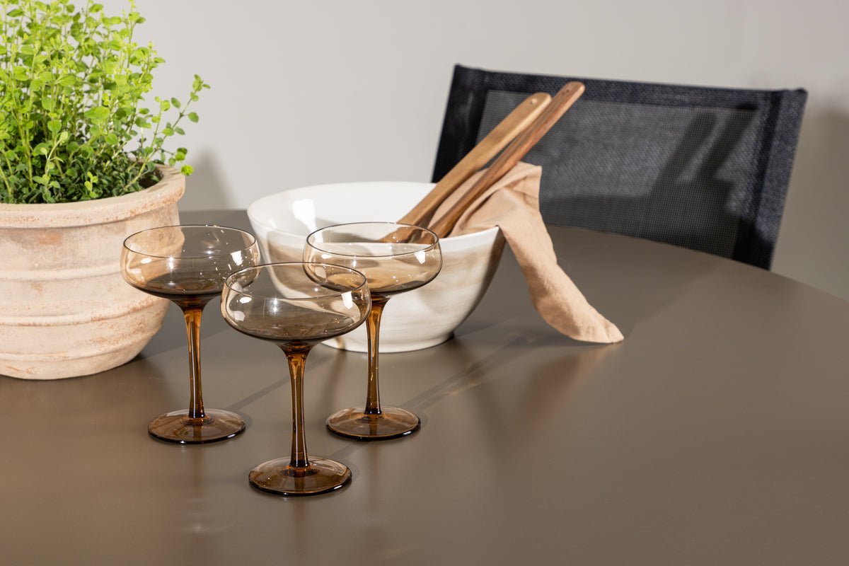 Tuin Eetgroep Grace – 5-delige tuinmeubelset met bruine ronde tafel