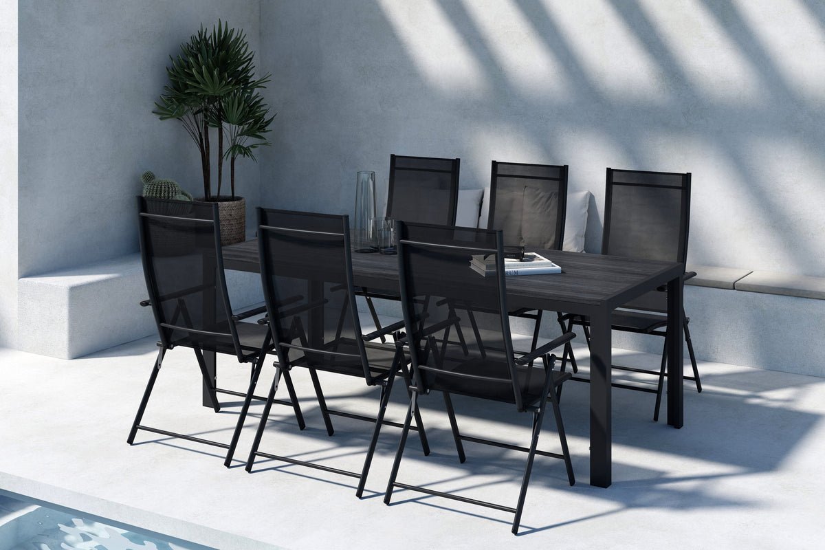 Tuin eethoek Forma – 7-delige tuinmeubelset in Beige of Zwart