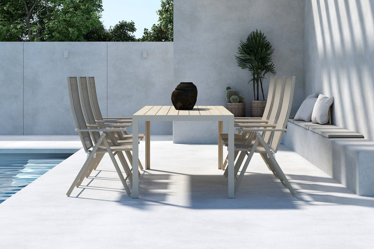 Tuin eethoek Forma – 7-delige tuinmeubelset in Beige of Zwart