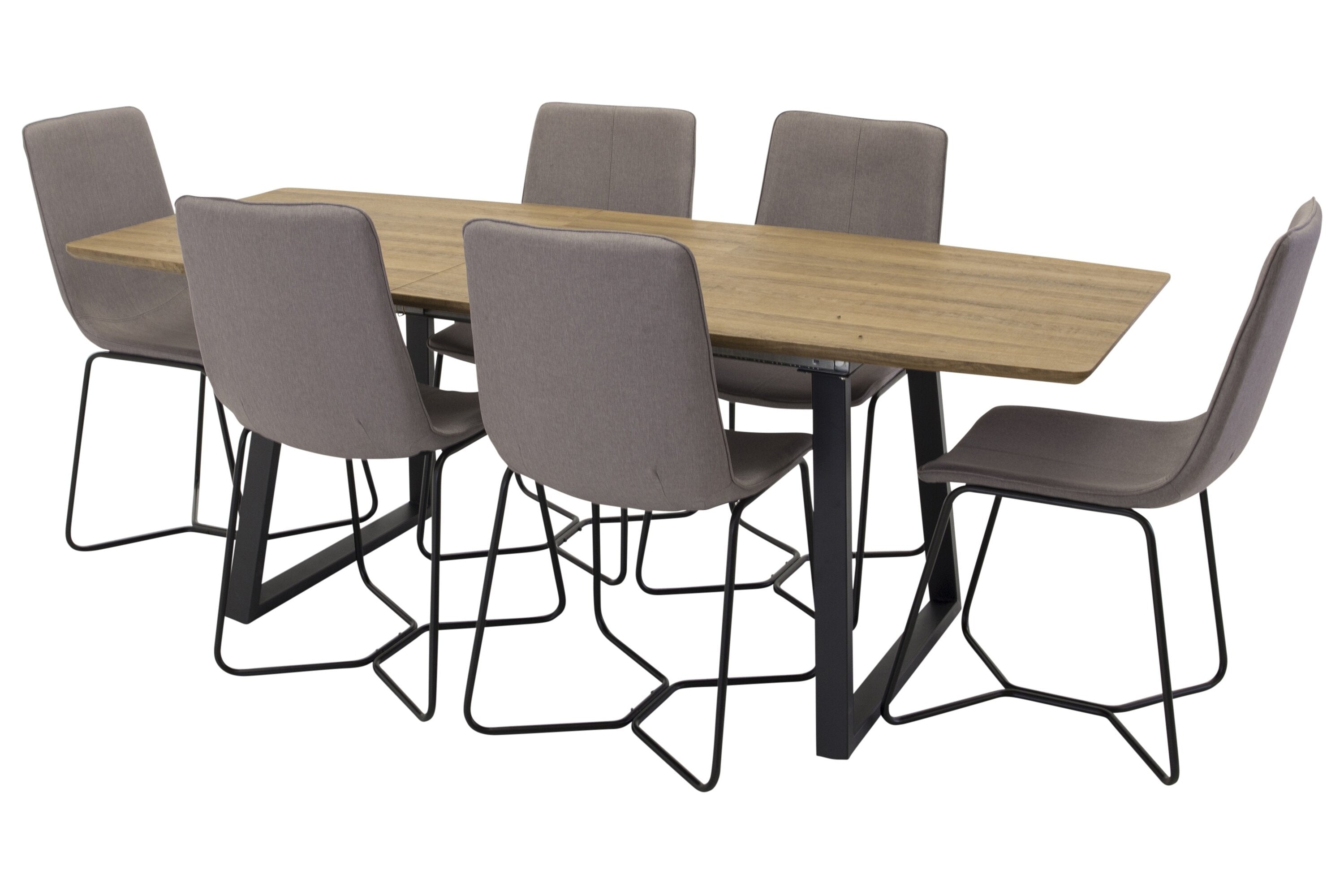 Tuin eethoek Loftia - tafel met houten blad en vier stoelen