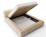Designer Polsterbett Ivo in Samt – Beige