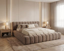 Designer Polsterbett Ivo in Samt – Sand