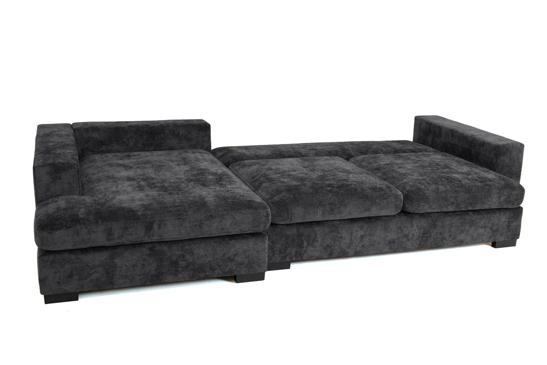 Designer Sofa Selena L mit Schlaffunktion in Strukturstoff