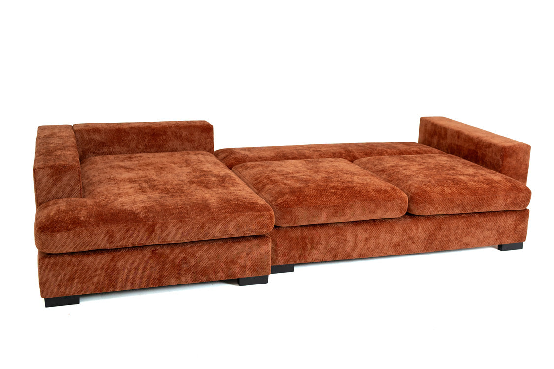 Designer Sofa Selena L mit Schlaffunktion in Strukturstoff