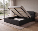 Designer Polsterbett Lovis in Strukturstoff mit Stauraum – Schwarz