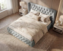 Designer Polsterbett Marlo in Samt – Grau