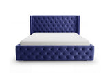 Designer Polsterbett Marlo in Samt – Blau